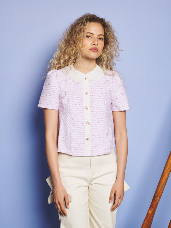 sister jane Glisten Tweed Top