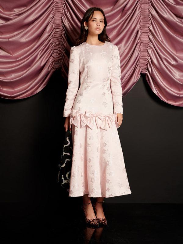 sister jane Gloss Jacquard Midi Dress