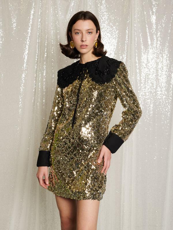 sister jane Gold Diamonds Mini Dress