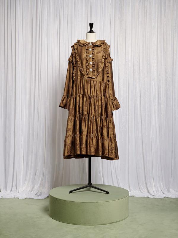 Sister Jane Helen Bib Jacquard Midi Dress