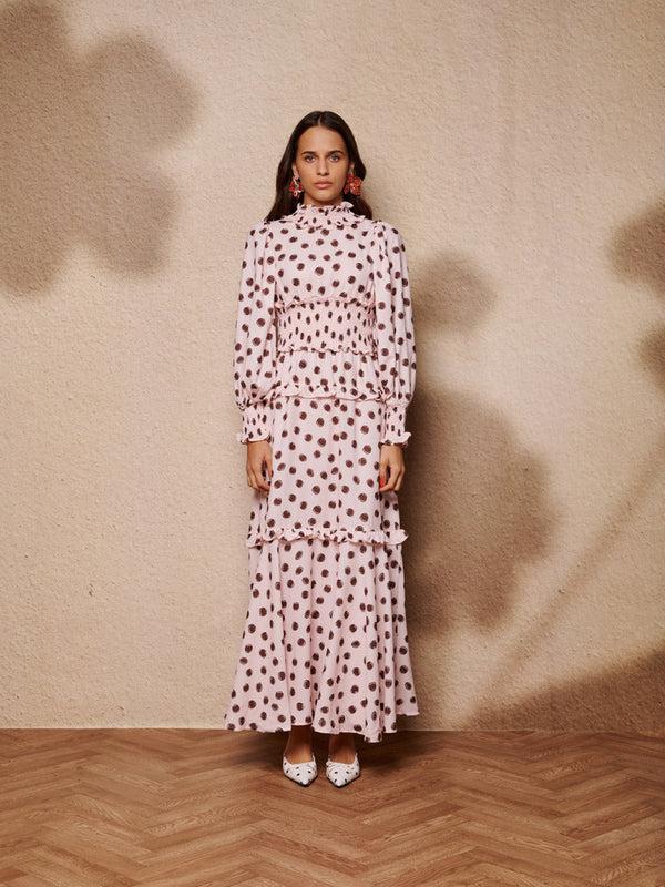 Sister Jane Illume Spot Shirring Maxi Dress