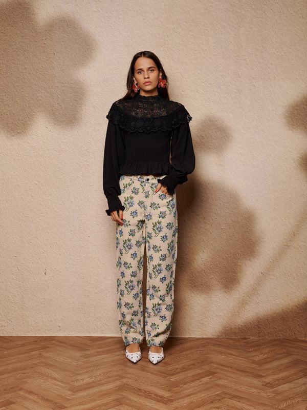 Sister Jane Light Language Shirring Top