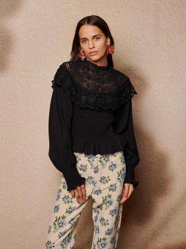 sister jane Light Language Shirring Top