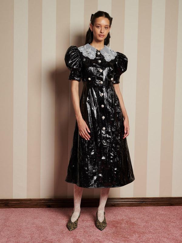 sister jane Lunette PU Midi Dress