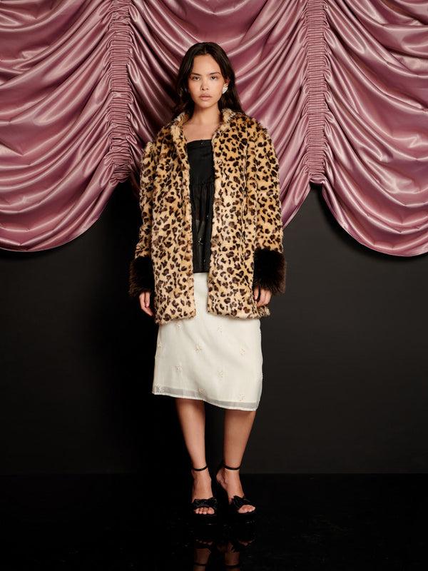 Sister Jane Malone Faux Fur Leopard Coat