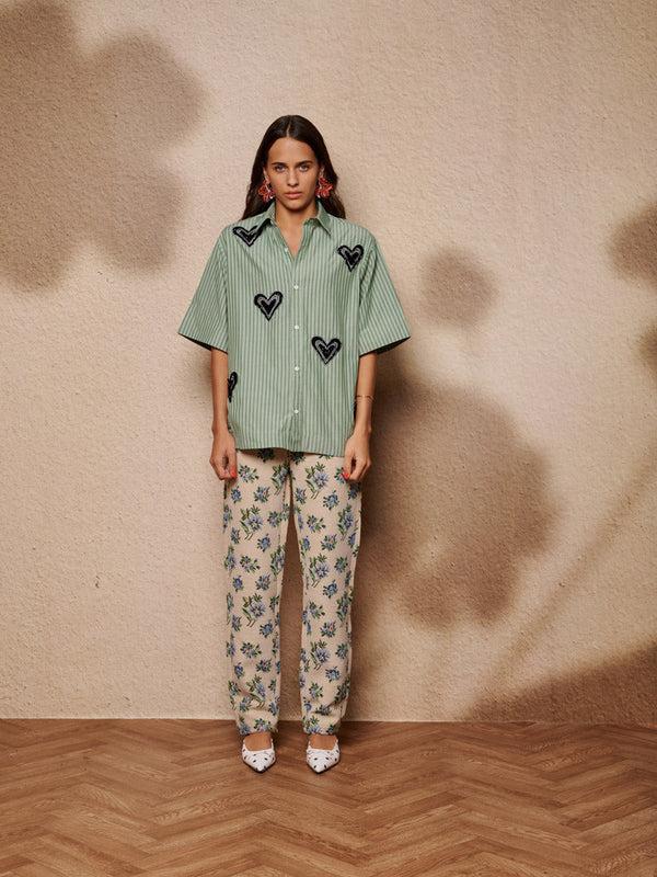 Sister Jane Maris Heart Embellished Boxy Shirt