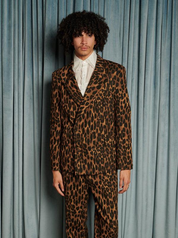 sister jane Matteo Leopard Double Breasted Blazer