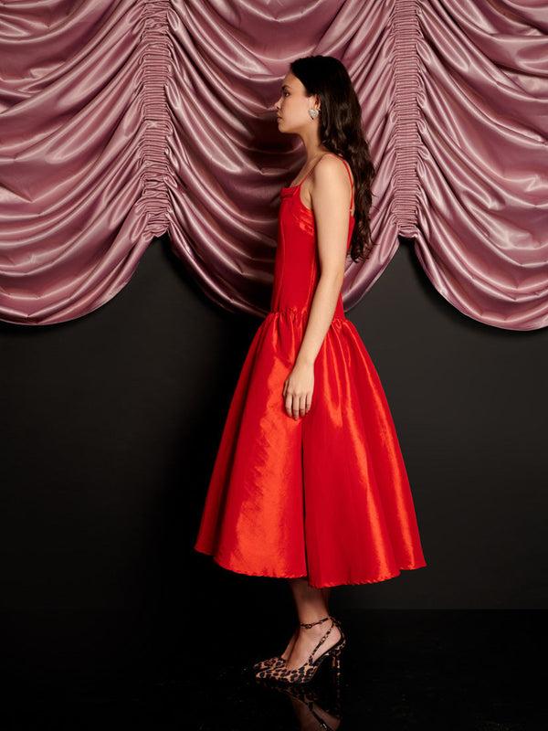 Sister Jane Quartet Taffeta Midi Dress