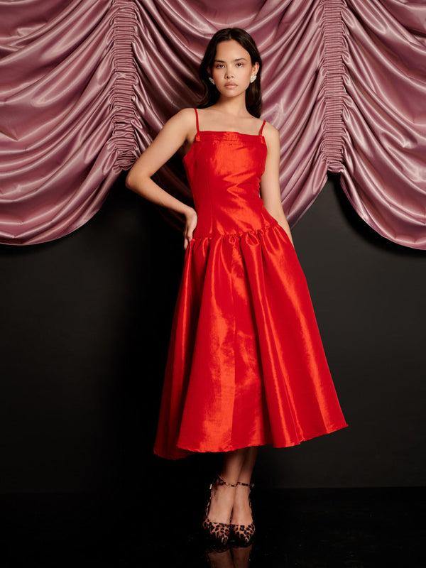 sister jane Quartet Taffeta Midi Dress