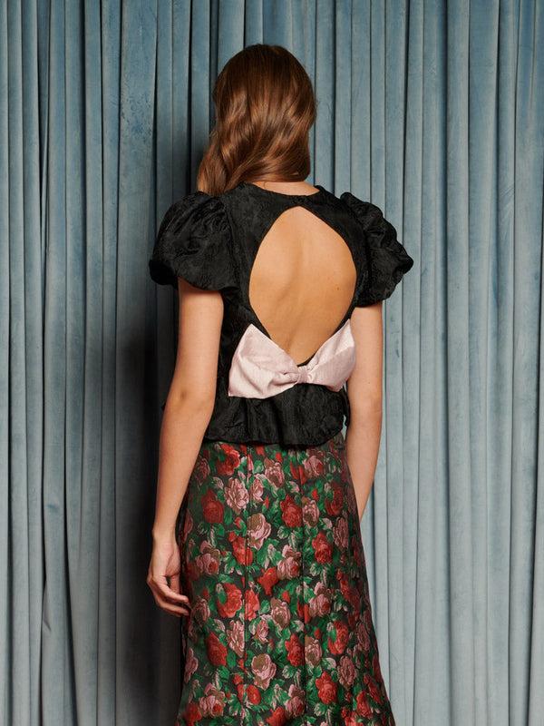 Sister Jane Screenplay Jacquard Bow Top