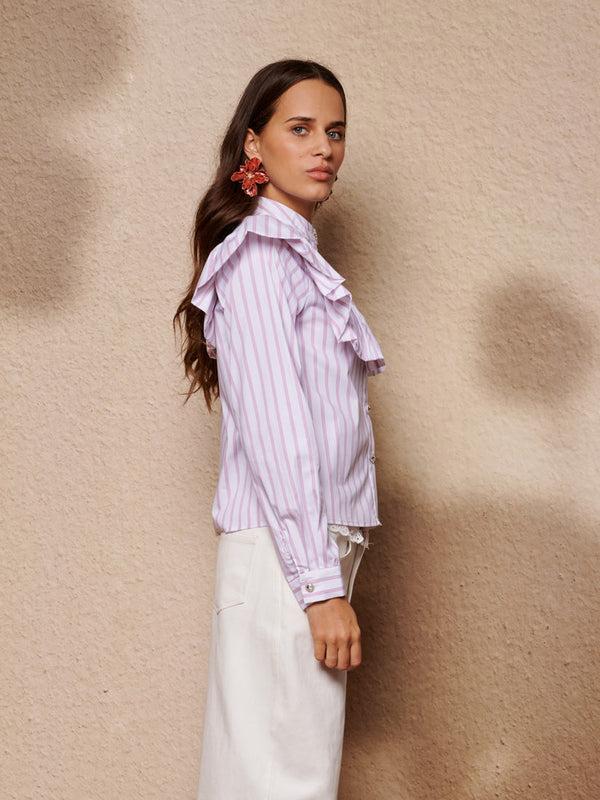 Sister Jane Solene Stripe Ruffle Blouse