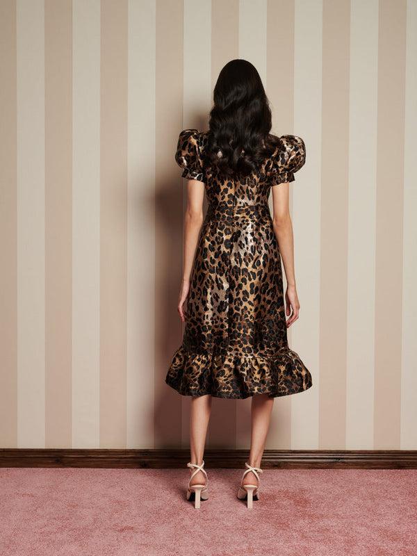 Sister Jane Suite Leopard Jacquard Midi Dress