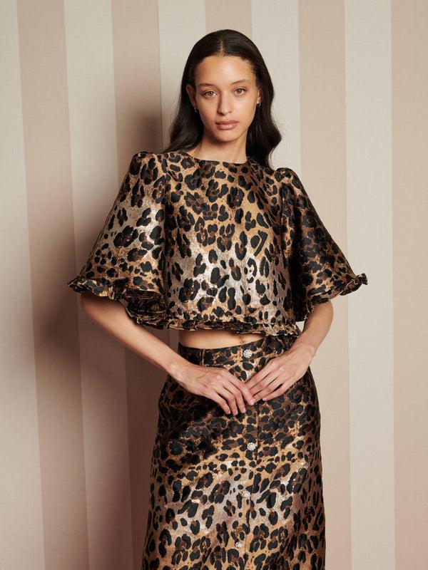 sister jane Suite Leopard Jacquard Top