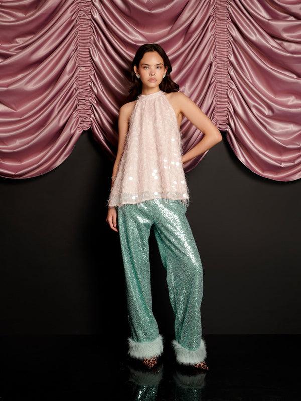 Sister Jane Teese Sequin Halterneck Top