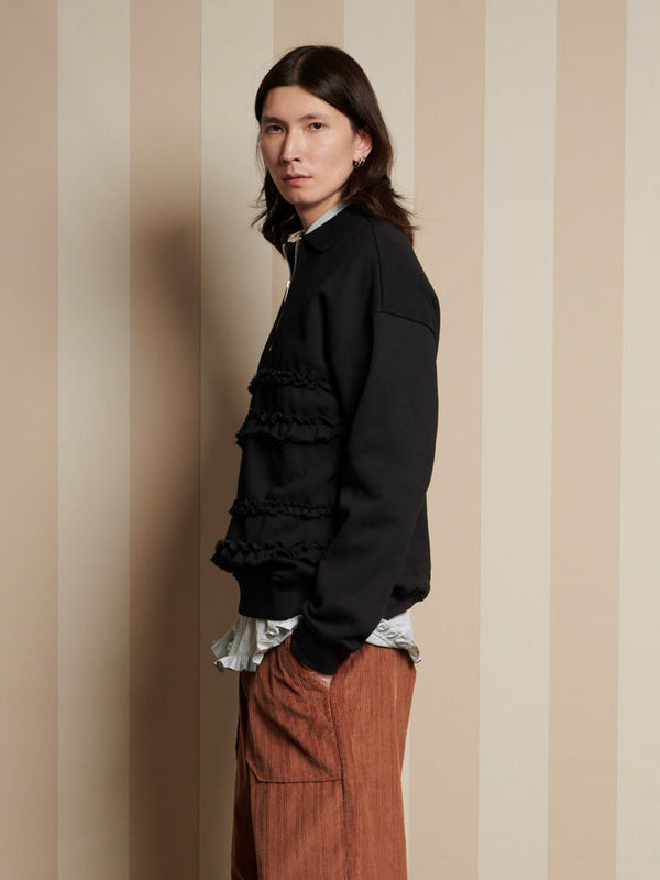 Sister Jane Tommie Ruffle Half Zip Sweat