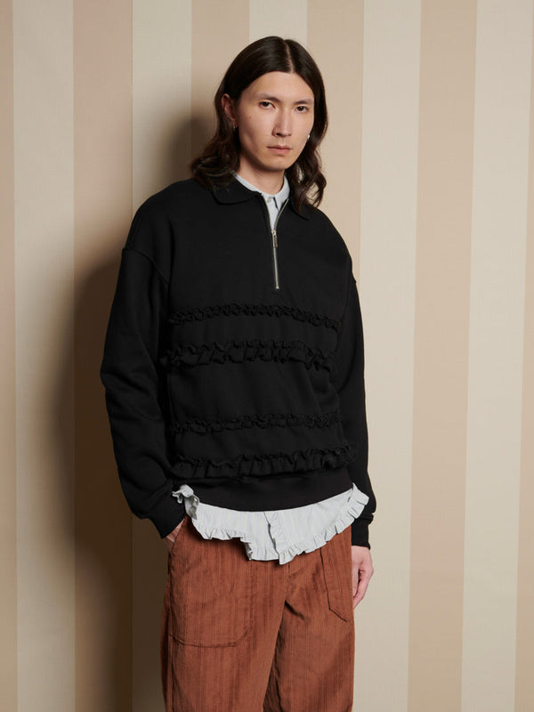 sister jane Tommie Ruffle Half Zip Sweat