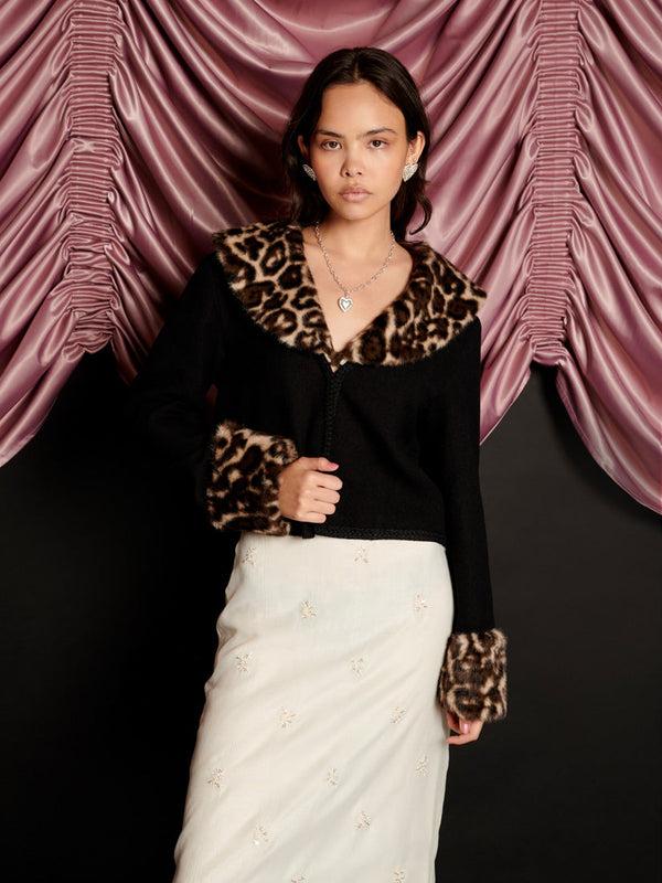 sister jane Velma Faux Fur Cardigan