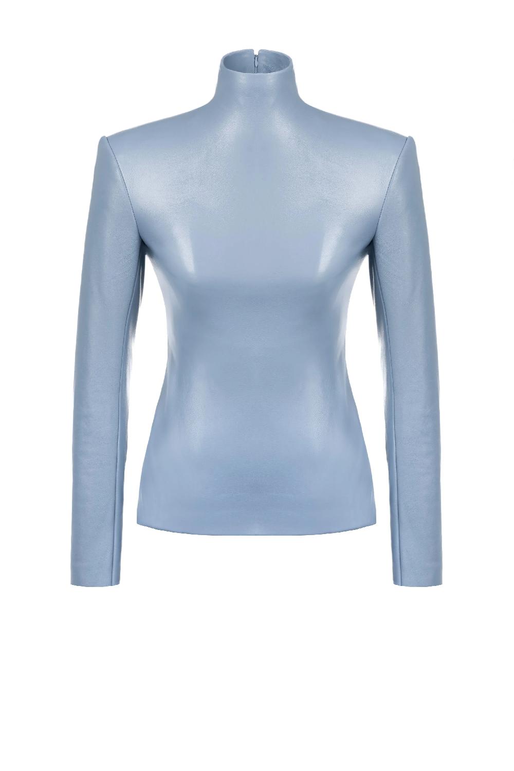 situationist Baby Blue Molded Leather Top