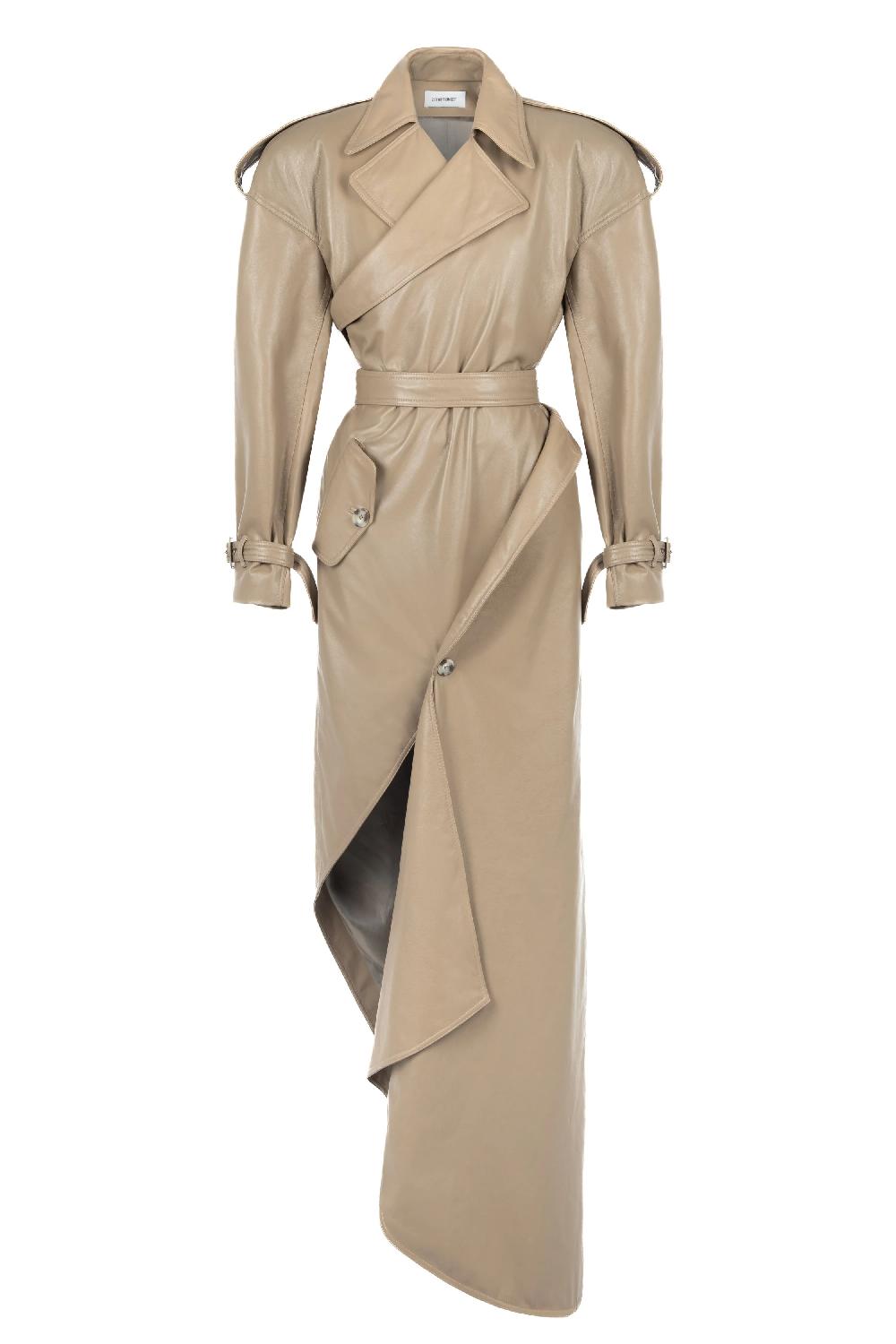 situationist Beige 360 Leather Coat