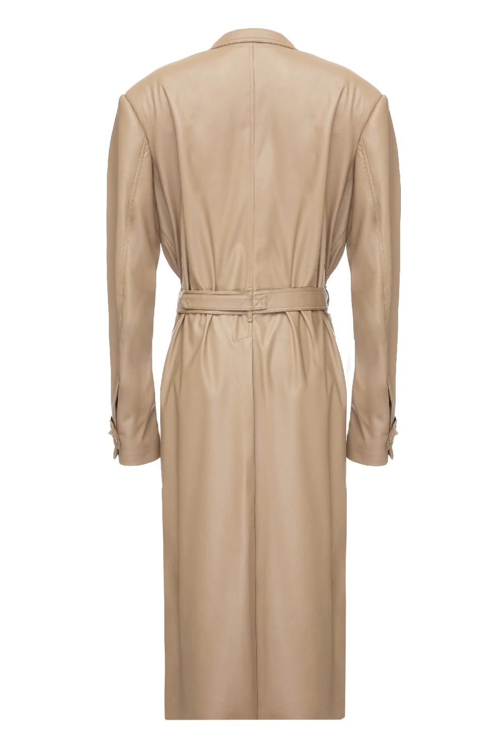 Situationist Beige Leather Coat