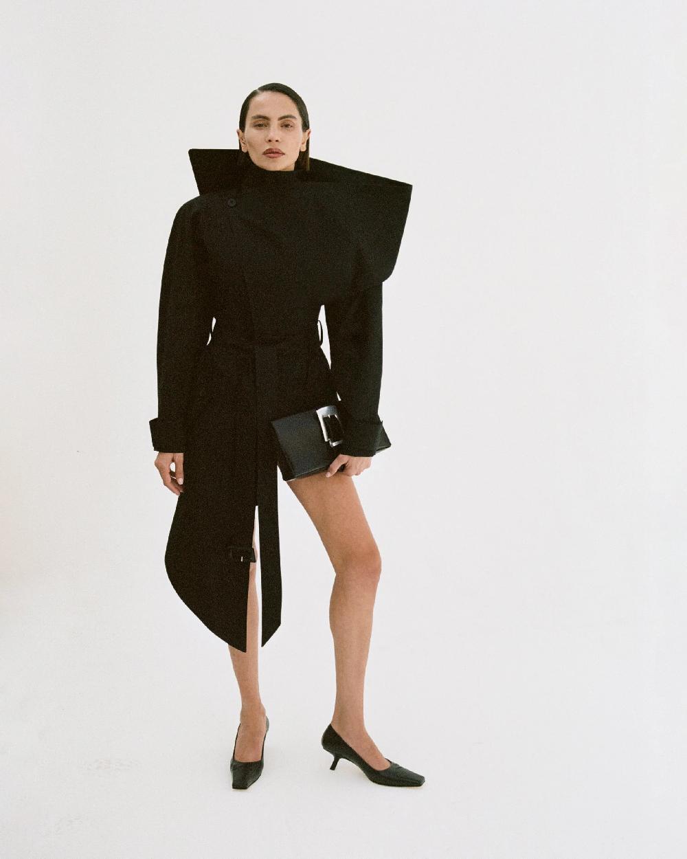 Situationist Black Cotton Coat