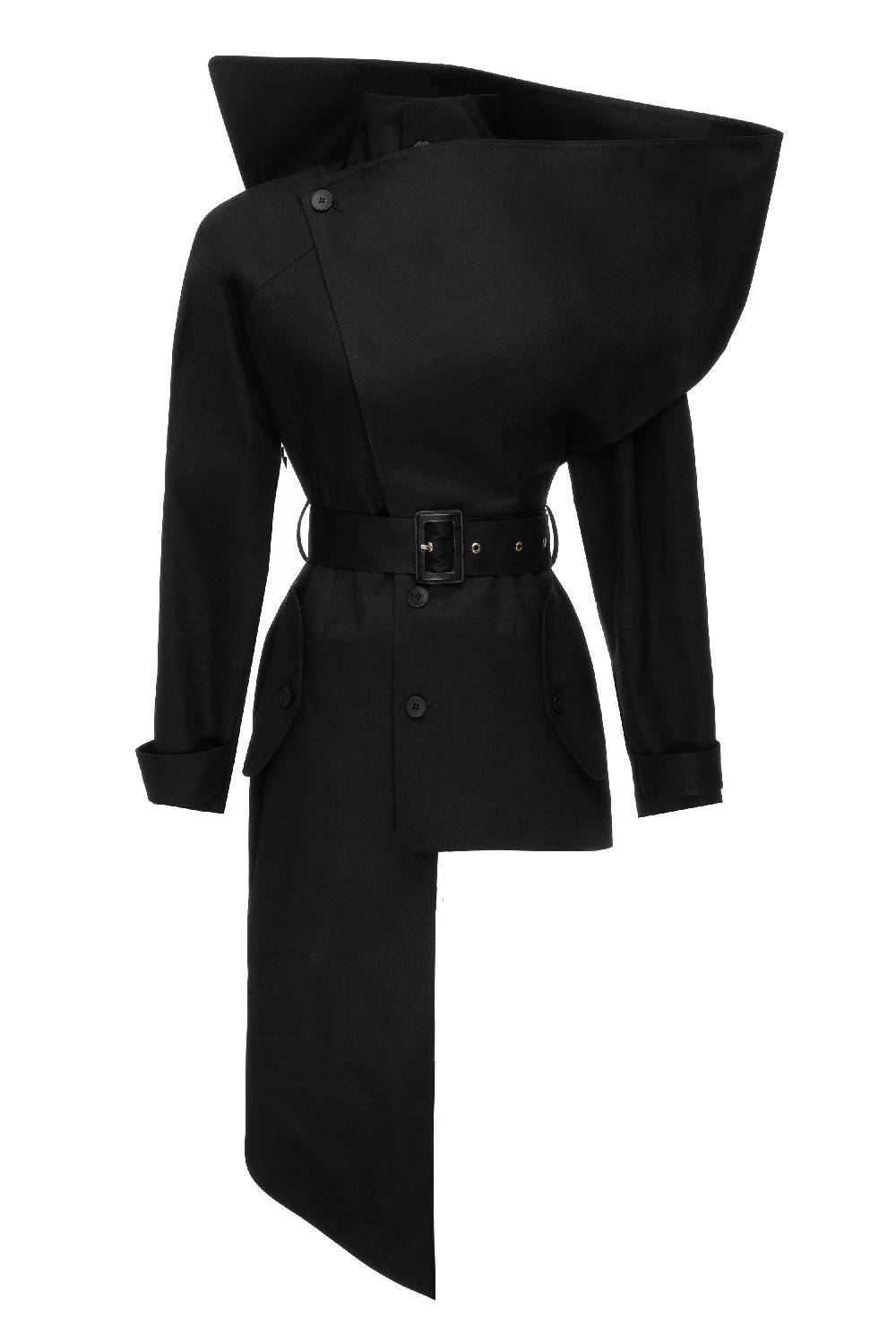 situationist Black Cotton Coat