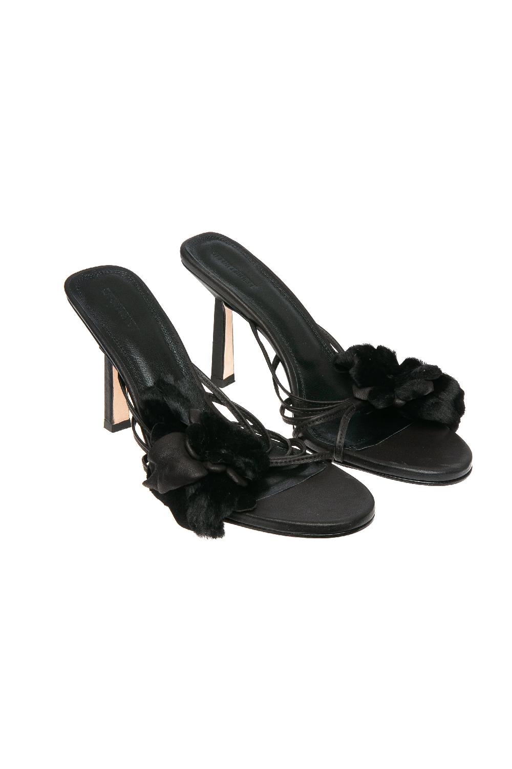 situationist Black Heeled Sandals