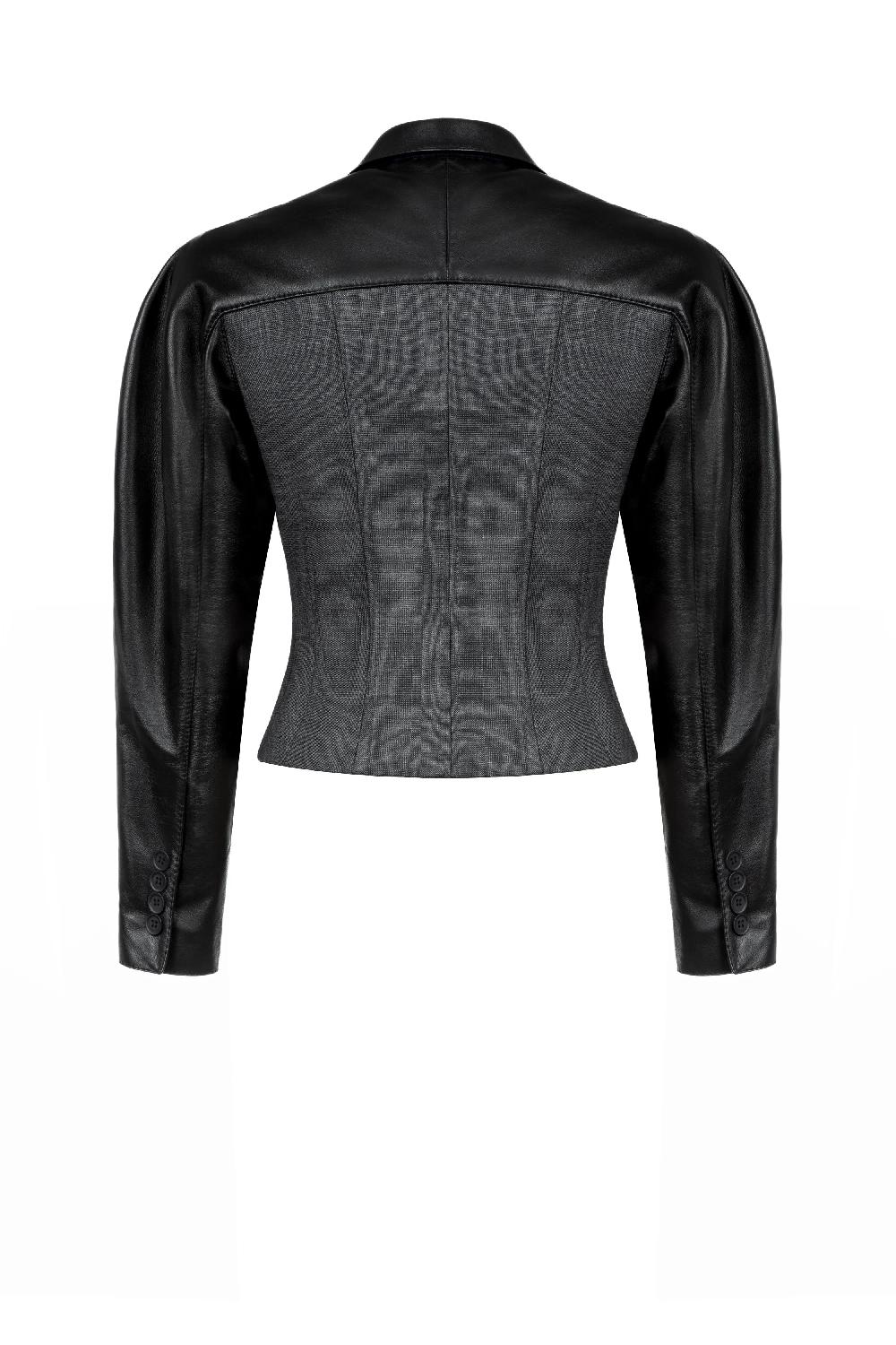 Situationist Black Leather And Grey Wool Jacket