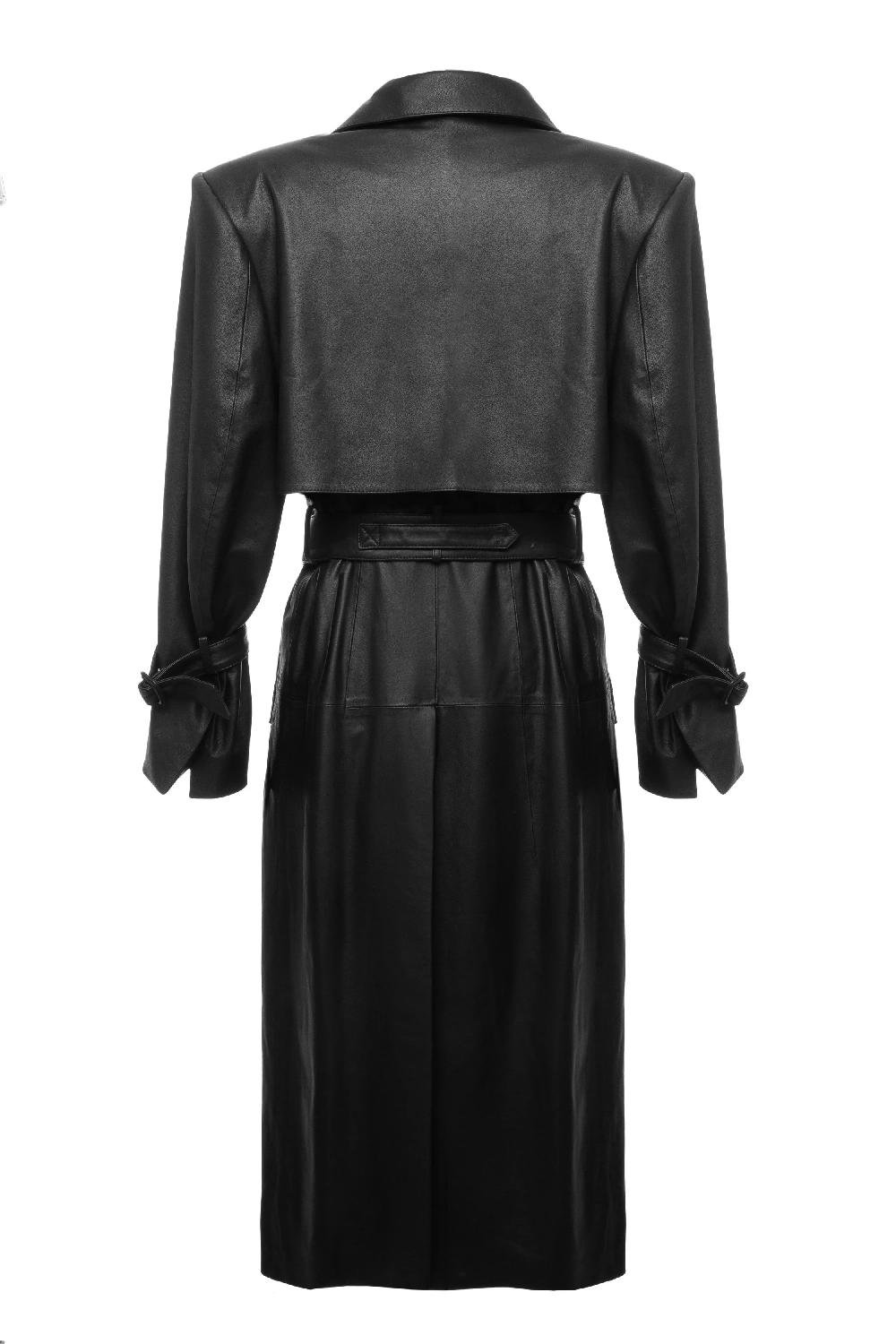Situationist Black Leather Coat