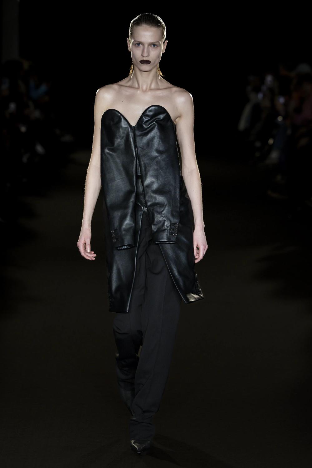 situationist Black Leather Corset