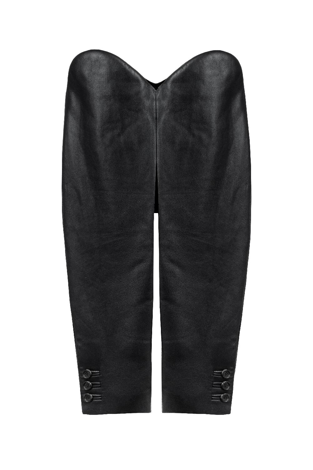 situationist Black Leather Corset