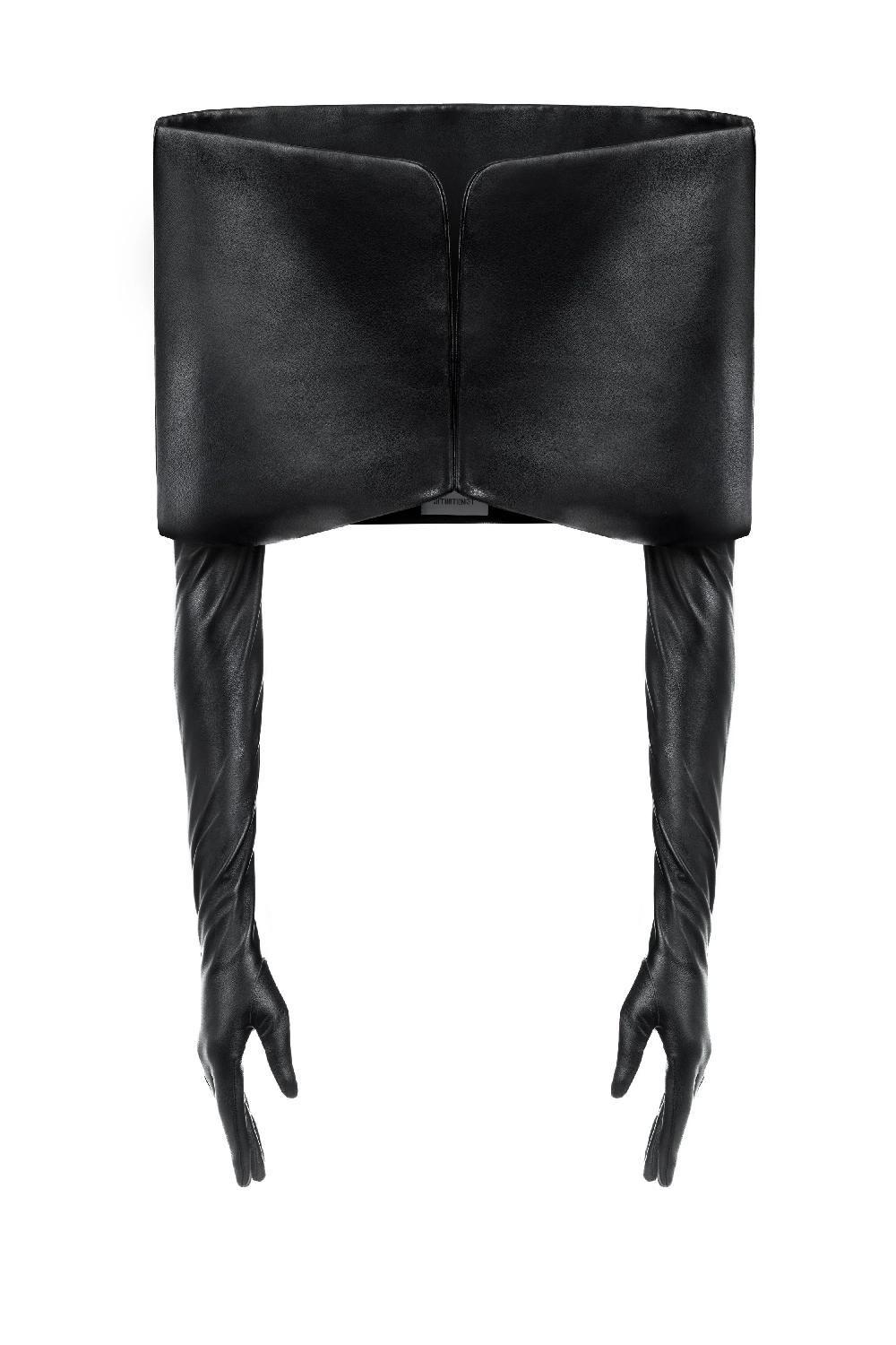 situationist Black Leather Gloves