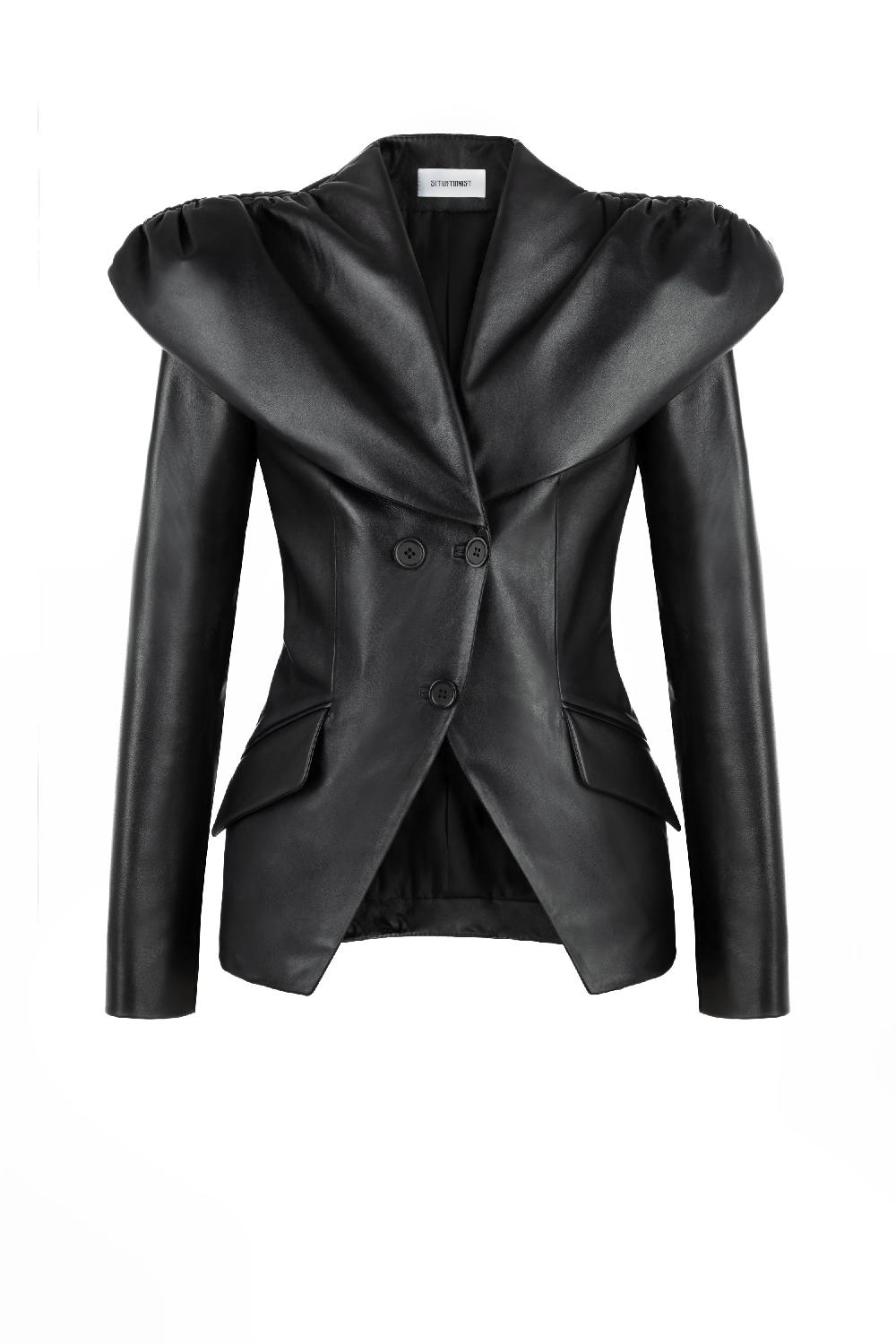 situationist Black Leather Jacket