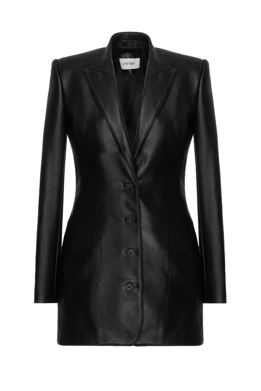 situationist Black Leather Jacket