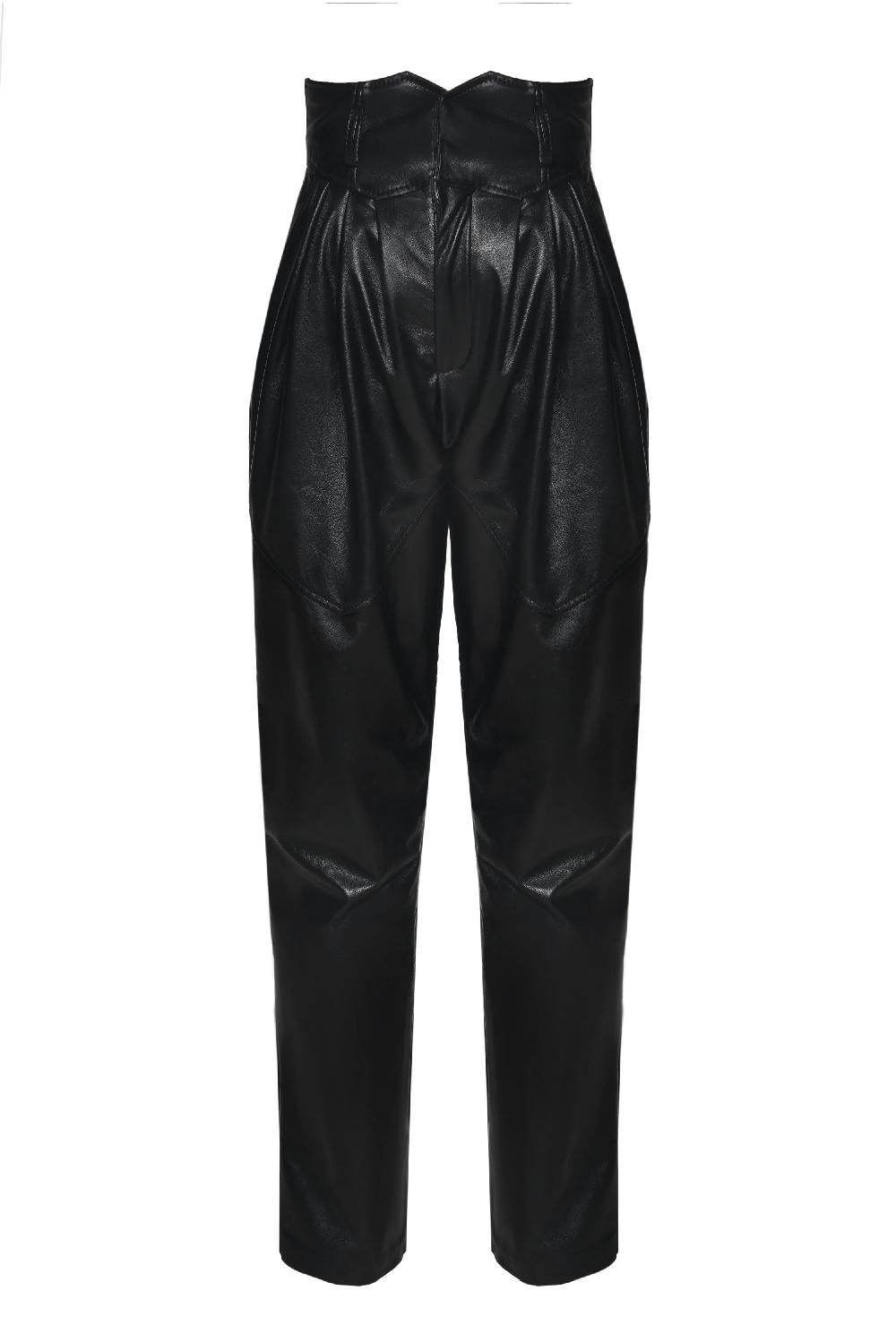 situationist Black Leather Pants