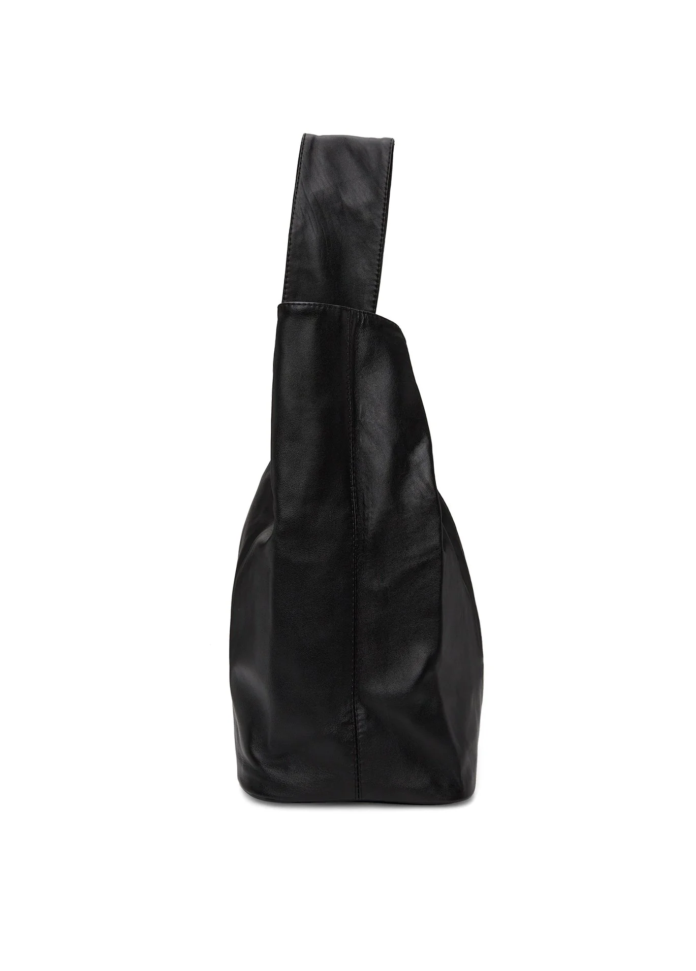 Situationist Black Leather Shopper Bag