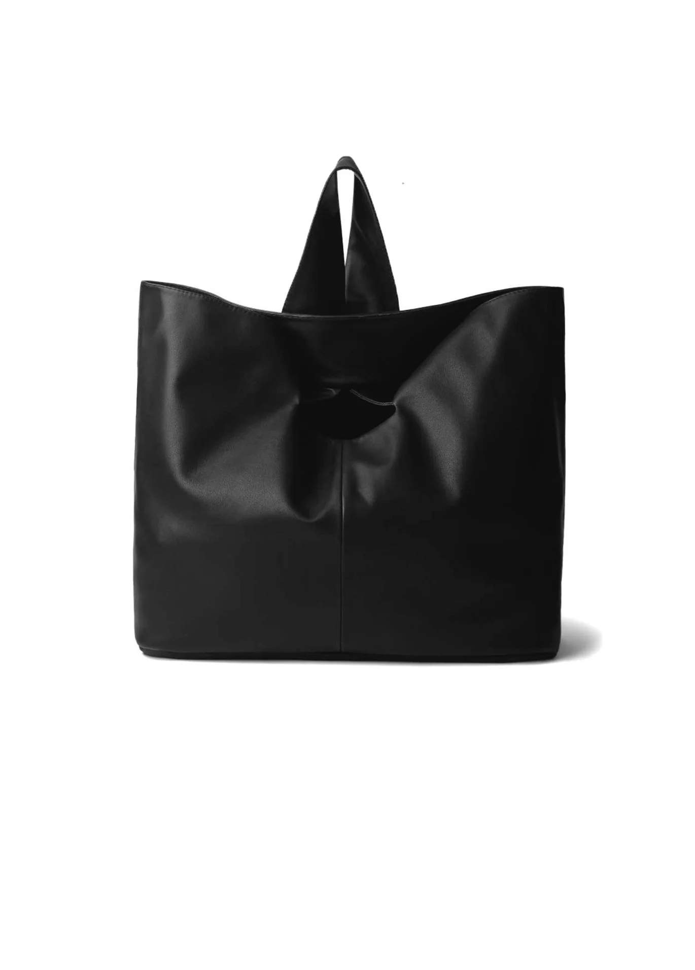 situationist Black Leather Shopper Bag