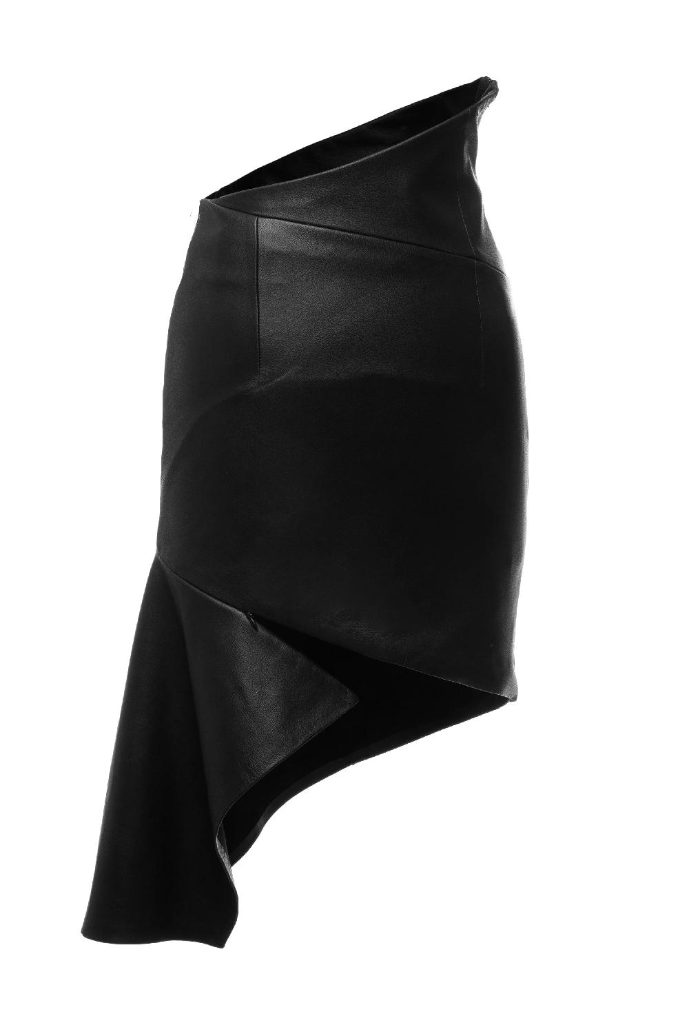 Situationist Black Leather Skirt
