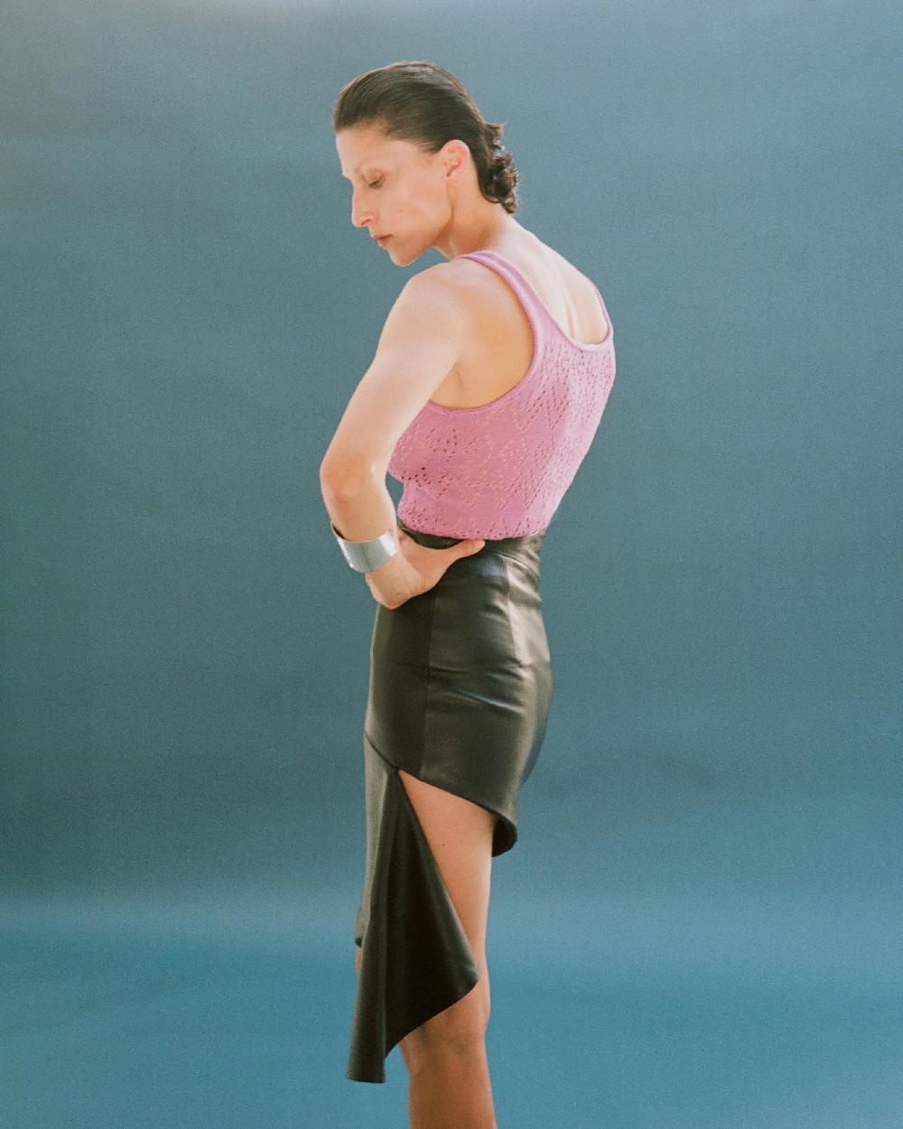 Situationist Black Leather Skirt