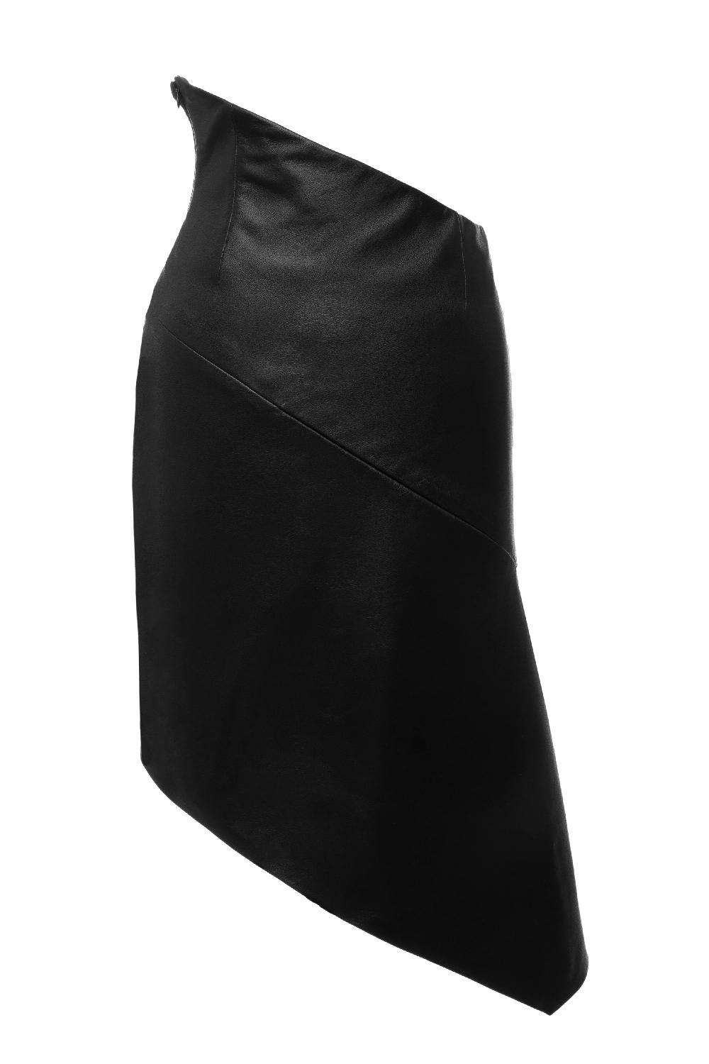 situationist Black Leather Skirt