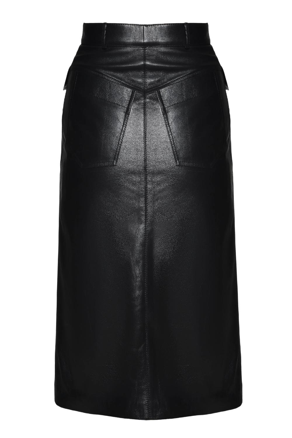 Situationist Black Leather Skirt
