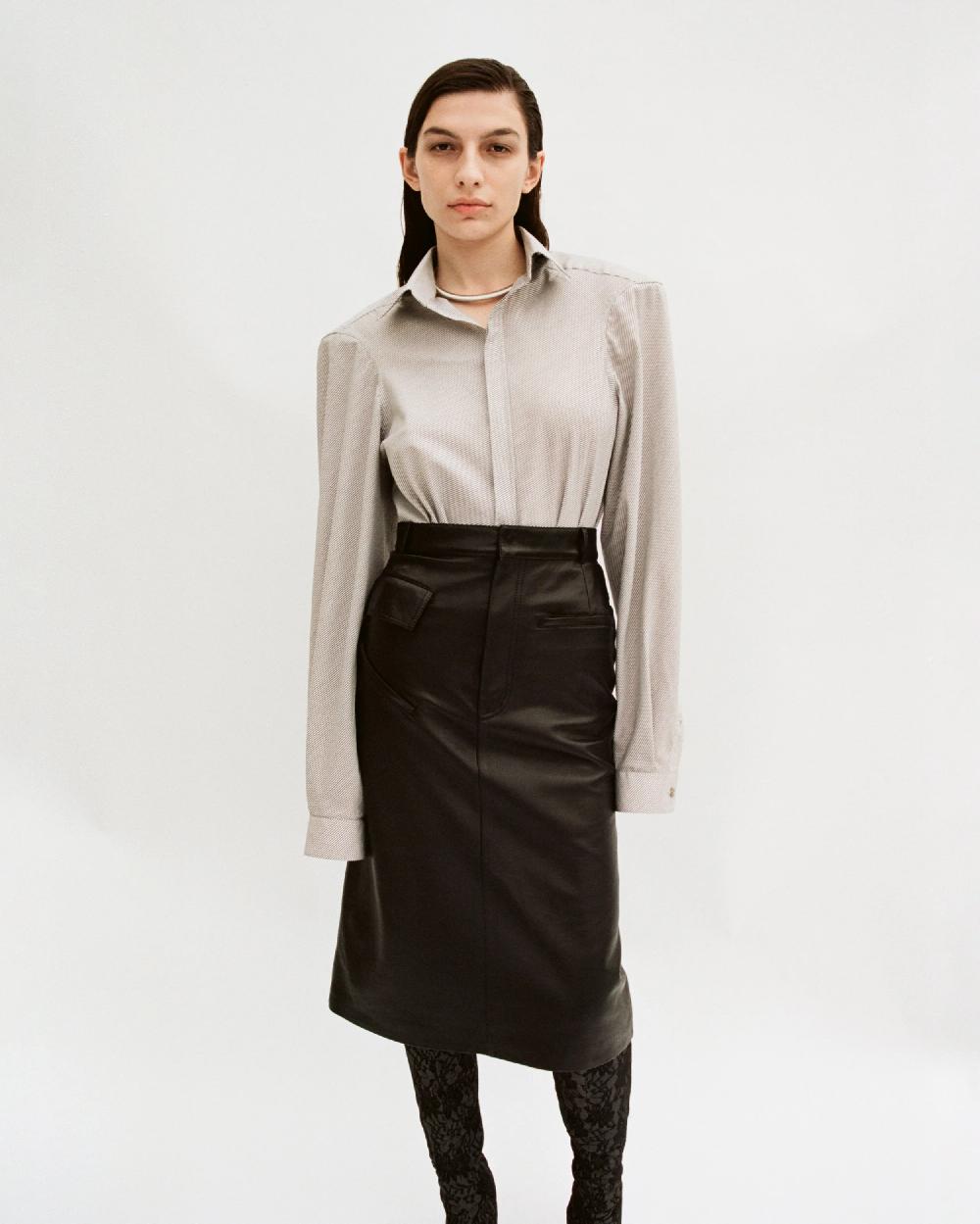 Situationist Black Leather Skirt