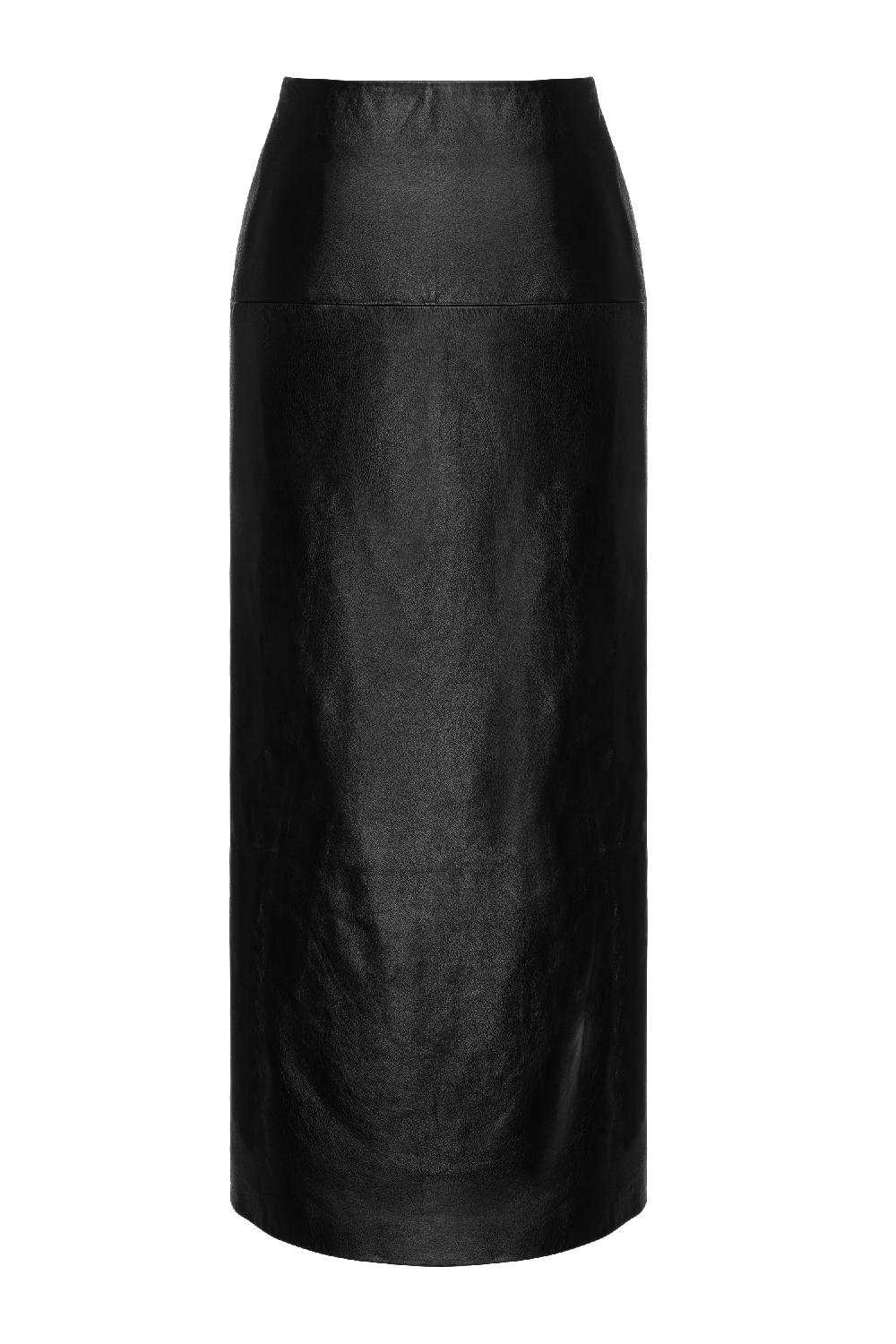 situationist Black Leather Skirt