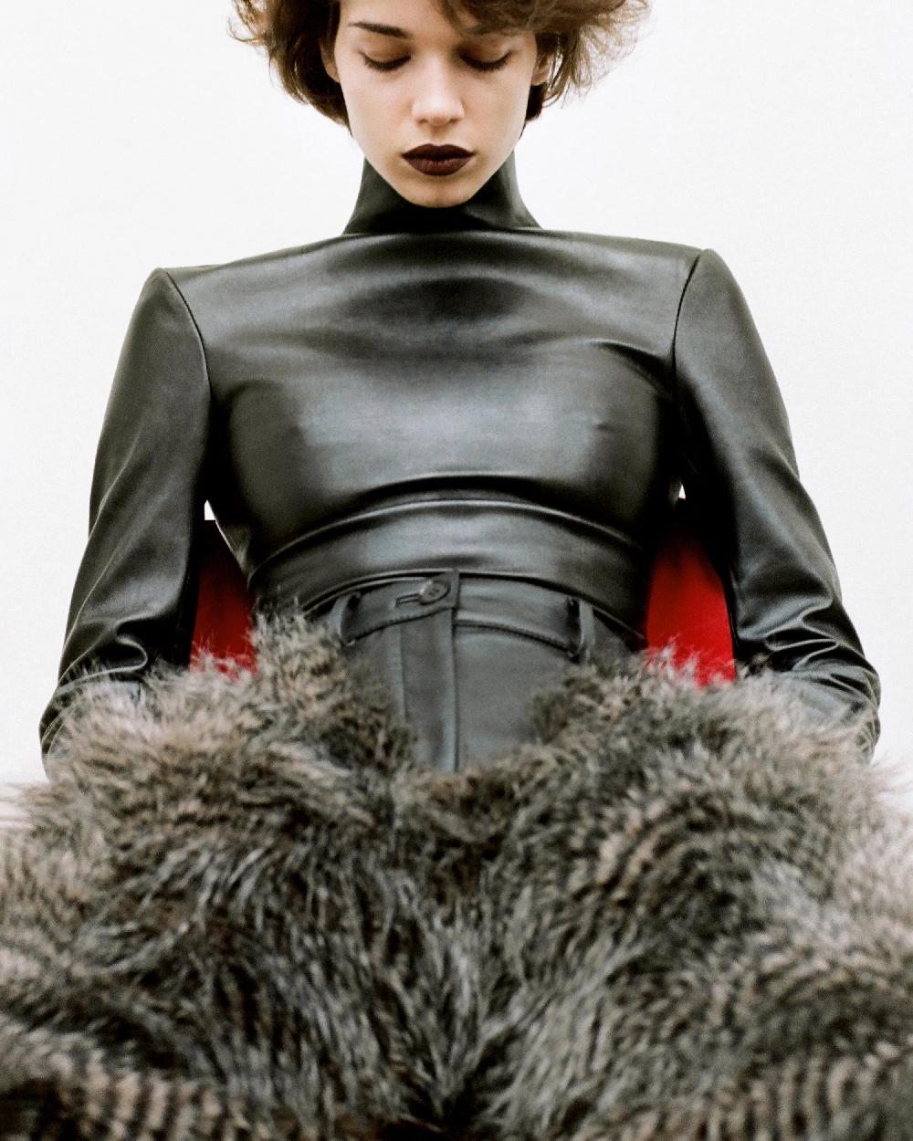 Situationist Black Molded Leather Top