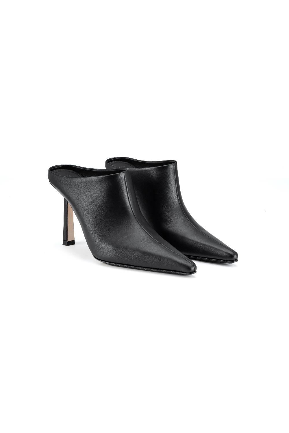 Situationist Black Pointed Toe Mules