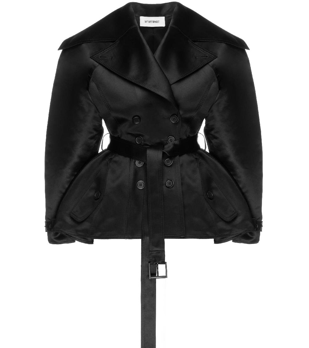 situationist Black Silk Coat