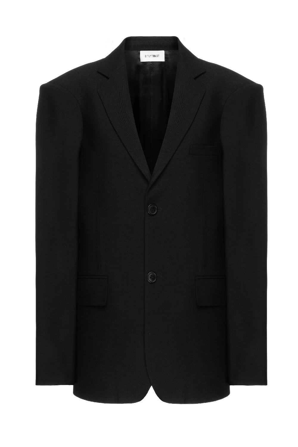situationist Black Wool Jacket