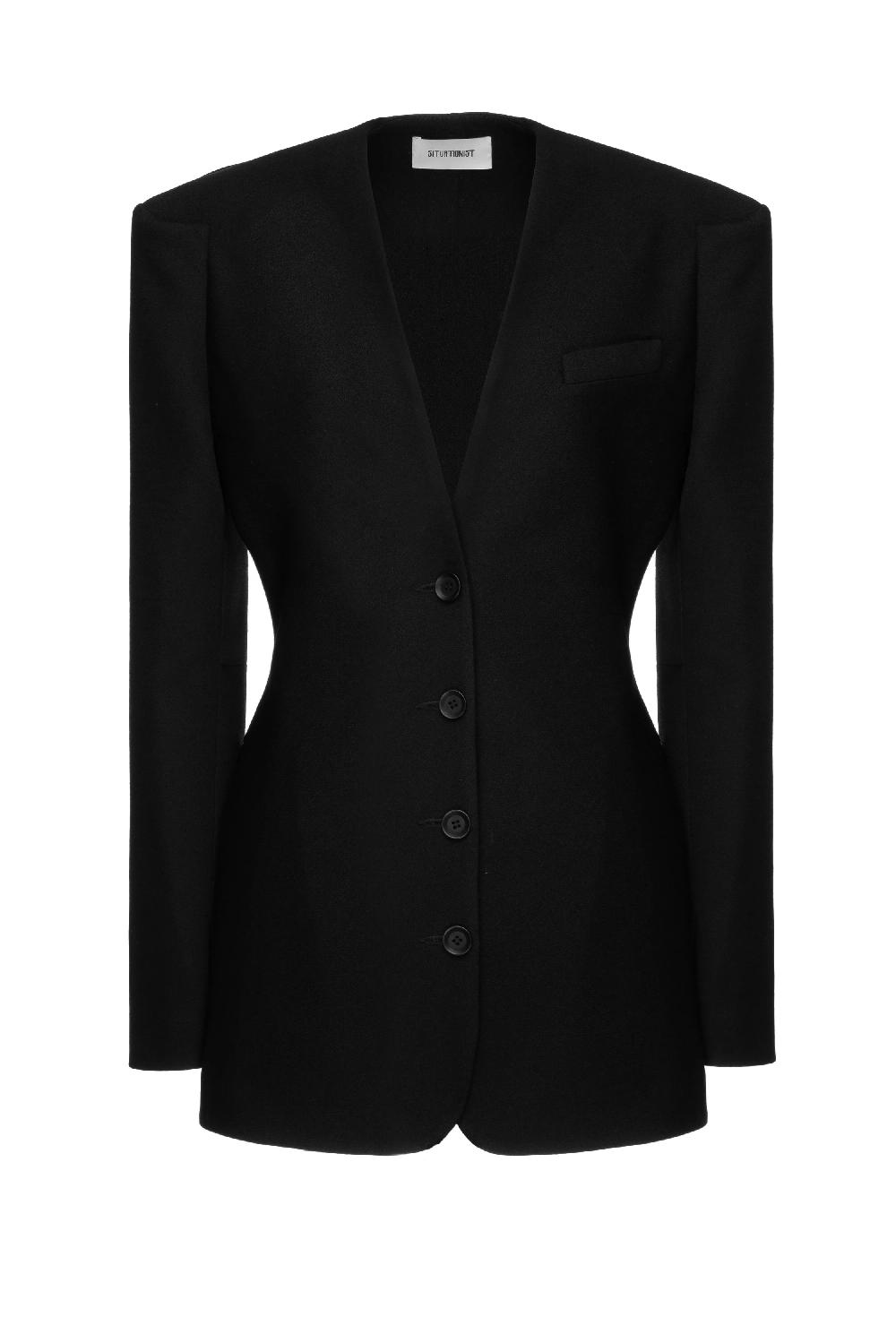 situationist Black Wool Jacket