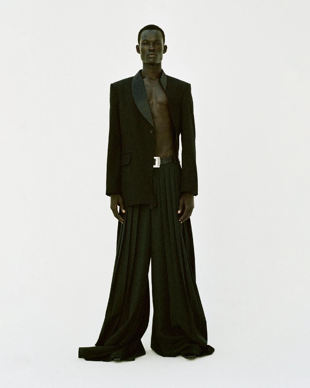 Situationist Black Wool Pleated Pants