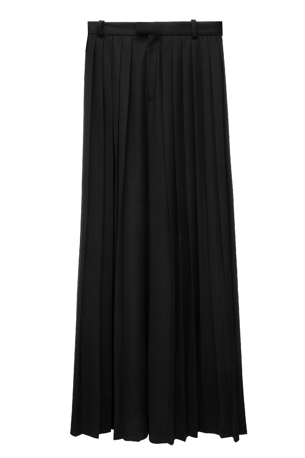 situationist Black Wool Pleated Pants